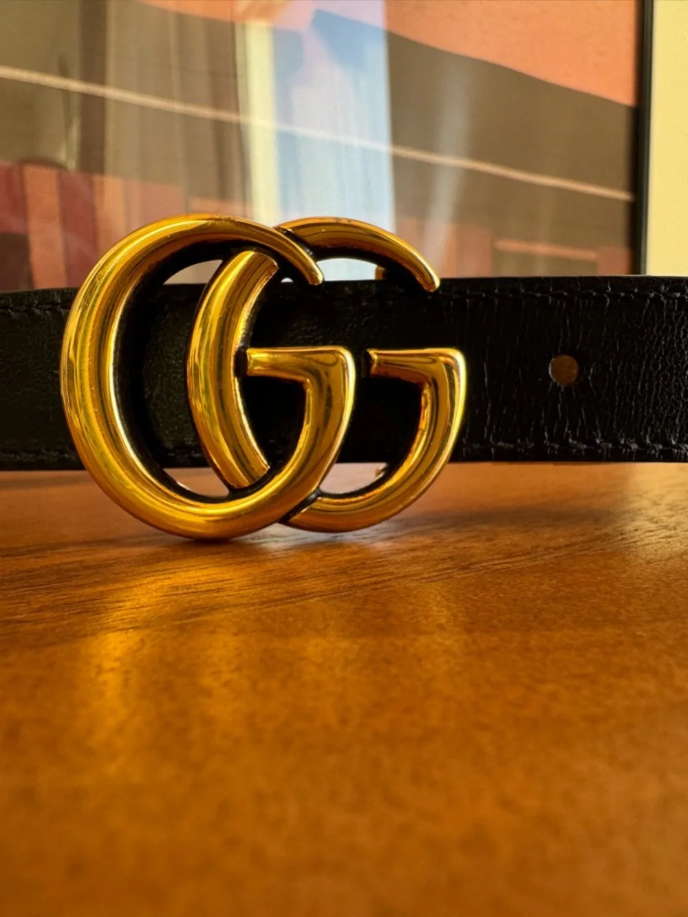 Gucci Marmont Reversible GG logo Black Leather Belt size 44 100cm - Picture 3 of 12